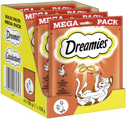 Dreamies Cat Treats, Mega Pack with Chicken, 6 Pouches (6 x 180 g)