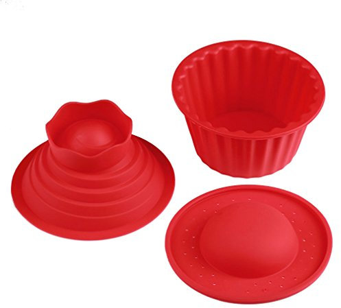 eoocvt 3 Pack Giant Big Silicone Cupcake Cake Mould Top Cupcake Bake Set Baking Mold