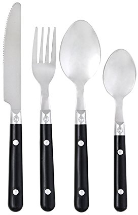 Pradel Heritage 518155 Ménagère 24 Pièces INOX/Plastique Noir 9,6 x 23,5 x 9,6 cm