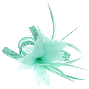 Zac's Alter Ego Colourful Fascinator with Feather on Clip & Brooch Pin