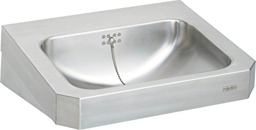 KWC Waschtisch WT500C aus Edelstahl zur Wandmontage mit Stopfensieb seidenmatt, Variante:Mit Armaturenbohrungen