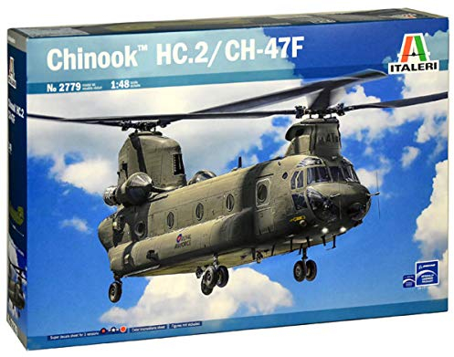 Italeri 510002779 510002779-1 Chinook HC.2 CH-47F, Modellbau, Bausatz, Standmodellbau, Maßstab 1:48, Unlackiert, Grün