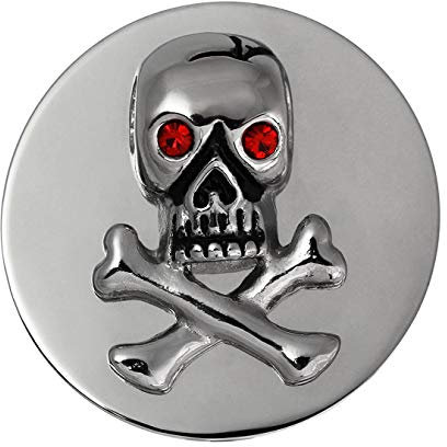 Amello Damen Coins Silber rot 30 mm Totenkopf Edelstahl Zirkonia Coin D4ESC530J Coinschmuck