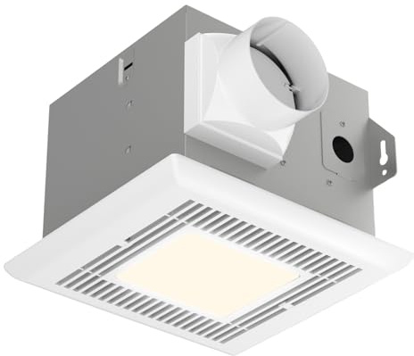 Tech Drive Very-Quiet 70 CFM, 2.0 Sone Bathroom Ventilation and Exhaust Fan With LED light 4000K 600LM(70CFM),Ceiling Mounted Fan,Easy to Install