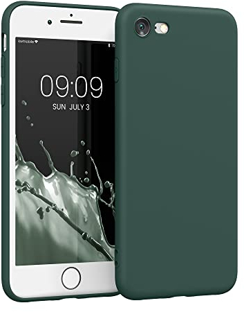 kwmobile Handyhülle kompatibel mit Apple iPhone SE (2022) / iPhone SE (2020) / iPhone 8 / iPhone 7 Hülle - Handy Case aus weichem Silikon in Moosgrün