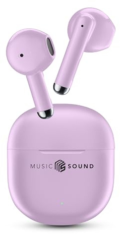 Music Sound - Breeze Kabellose Bluetooth-Ohrhörer mit Farbiger Hülle und Touch-Steuerung, Bis zu 20 Stunden Wiedergabezeit, Automatisches Koppeln, Kapsel-Design, Kompakt und Tragbar