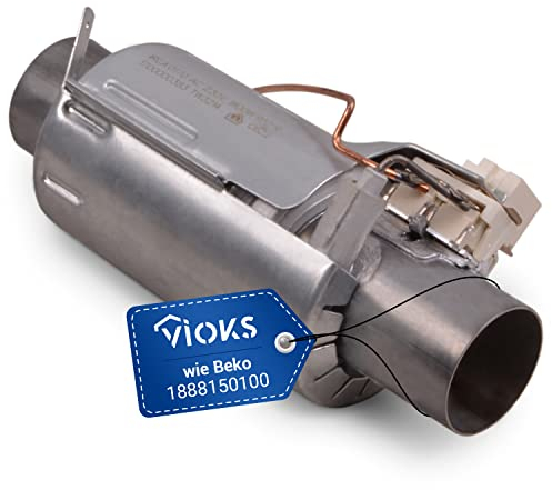 VIOKS Durchlauferhitzer 230V 145x64x69mm Ersatz für Heizelement Beko 1888150100 IRCA 6322 für Geschirrspüler Beko, Privileg, Bauknecht, Zanussi
