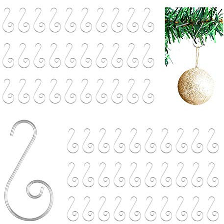 funvce Ornament Hooks 100pcs, Christmas Tree Bauble Hooks Stainless Steel Xmas Ornament S Hangers Perfect for Art Craft Decorations