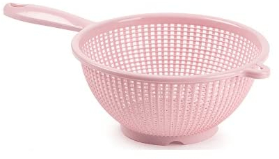 CABLEPELADO Escurridor de Verduras y Pasta Con Mango, Colador de Cocina y Drenaje, Diámetro Superior 22 cm, Plástico, Libre de BPA, Apto Lavavajillas, Rosa