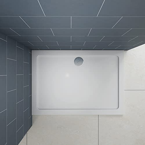 Ducha Casa 120x80cm Plato de ducha rectangular antideslizante y antibacteriana, las piezas desagüe incluido