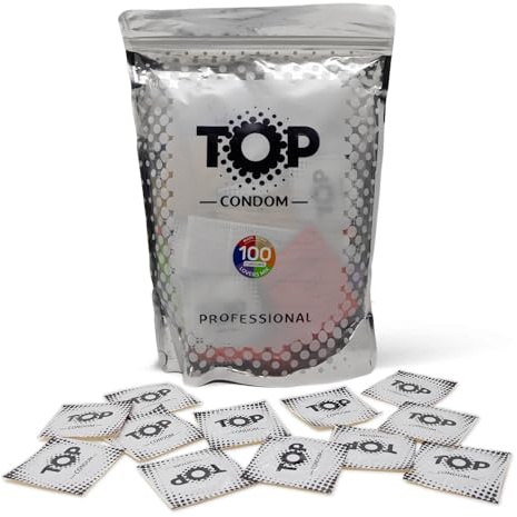TOP Kondome 100 Stück Packung, Lovers Mix, natürlich und gefühlsecht, aus Latex, mit Reservoir, Durchmesser 53 mm, für Männer