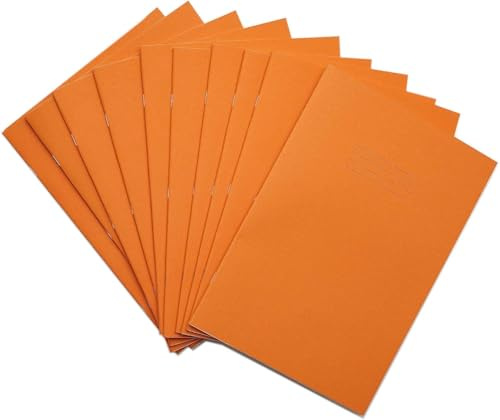 Rhino A4 Exercise Books, 64-Page / 7mm Squared Paper Notebook, 50-Pack, Office & School Stationery Supplies, Orange