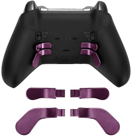 Lot de 4 palettes de manette en acier inoxydable de qualité supérieure pour manette Elite compatible avec Xbox One Elite Series 2. (Violet)