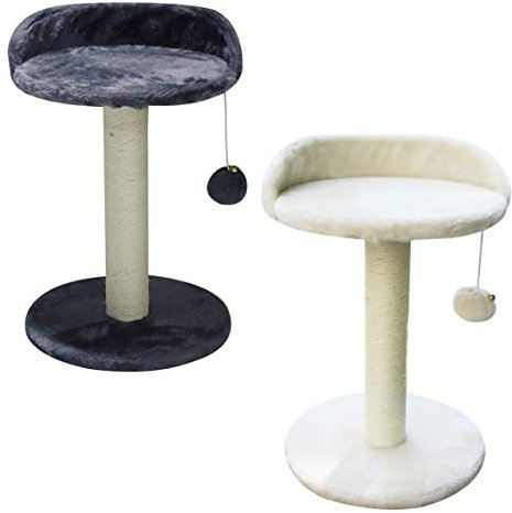 Petbarn Cat Tree Scratching Post Tower Beige (Dark Grey)
