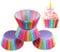 Prime Housewares 100 Mini Cupcake Cases Quality Paper Baking Multi Design Colours Christmas Party (Rainbow Colours)