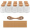 BELLE VOUS Lot de 15 Pot avec Bouchon Liege, Ficelle et Étiquettes - Mini Bocaux en Verre de 100 ml - Petit Bocal en Verre pour Mariage - Pot Verre Dragées, Vœux & Loisirs Créatifs