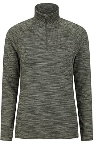 Mountain Warehouse Bend & Stretch Womens Midlayer Jacket - Half Zip, Breathable, Stretchy, High Wicking Sweatshirt - Autumn, Winter, Running & Gym Khaki (Half Zip) 8