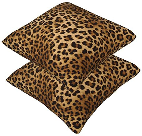 Niedliche Leoparden-Kissenbezüge, 2 Stück, quadratische Kissenbezüge, superweicher Kissenschutz mit Reißverschluss für Couch, Wohnzimmer, Sofa, Bett, Büro, Auto, 30 x 30 cm