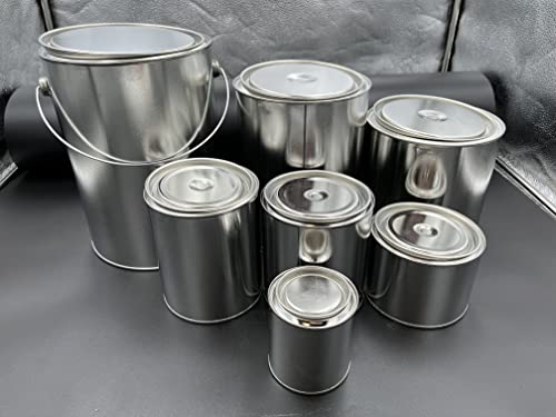 Barattoli in latta vuota per vernici e solventi con coperchio in varie misure (5, 500 ML)