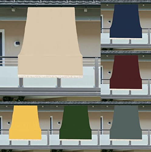 Luga TENDA DA SOLE CON ANELLI RESISTENTE ESTERNI BALCONE VERANDA GIARDINO 2022 (150X290, BEIGE)