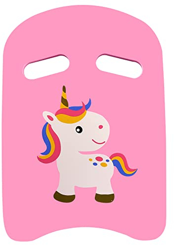 Qetlavee Schwimmbrett Kinder Schwimmhilfe, Schwimmen Kickboard mit Griffen und Cartoon Muster, Schwimmbrett Swimming Training Kickboard mit idealem Auftrieb, Wasserbrett für Kinder (Rosa)