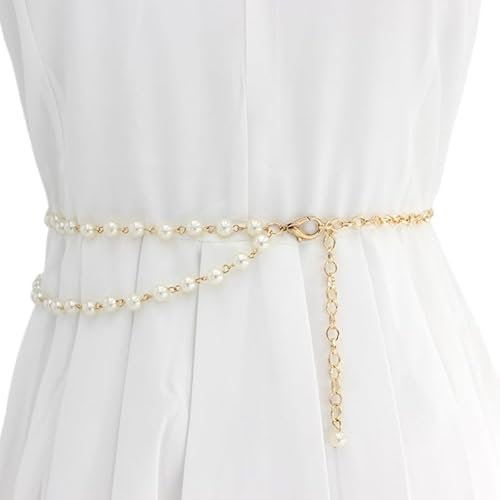 FAIRYGATE Gold Chain Belt Women Rhinestones Metal Waist Crystal Belts for Dresses A6409