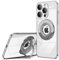 QLTYPRI Magnetic Clear Case for iPhone 13 Pro Max Case Compatible with MagSafe, Invisible Ring Holder Stand, Camera Lens Full Protection, Slim Shockproof Phone Case Cover for iPhone 13 Pro Max– Silver