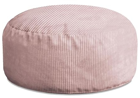DreamRoots Pouf Hocker Roller 70x70x40cm - Pouf Cord - Sitzkissen Rund - Hocker Wohnzimmer - Fußhocker Für Sessel - Hocker Sofa - Sitz Poof - Fußablage Hocker - Sessel Hocker - Hocker Rund