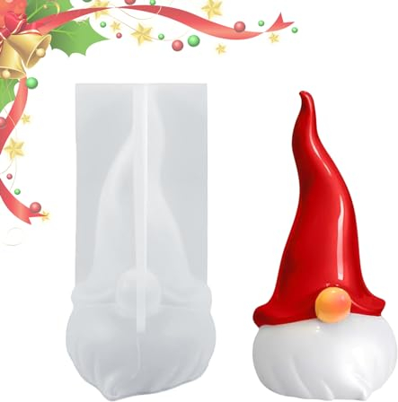 SPERMUOY 3D Silikonform Weihnachten,Silikonform Kerze Weihnachtsmann 3D Silikonform Wichtel,Silikon Kerzen Gießformen für Duftkerzen,Handwerk Ornamente,Handgefertigte Seife