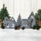 Storm's Gartenzaubereien Deko Haus - Häuserlandschaft mit Kirche aus Metall in grau 49cm Fensterdeko - Tischdeko zu Weihnachten