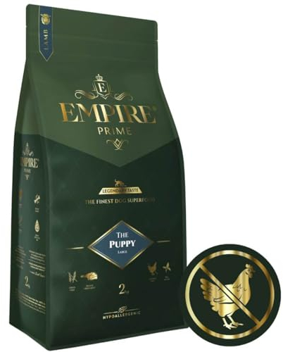 Empire Prime - Monoprotein-Futter 2kg für Welpen und Junghunde großer Rassen - Hundefutter Trocken Getreidefrei Junior - frische Lamm - hypoallergen - ohne Huhn - Glutenfrei - Natürlich