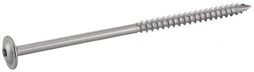 ACTON Vis de charpente tête plate large six lobes - Inox A2 6x120/70 mm - Boîte de 100 - Vis, pointes, boulons