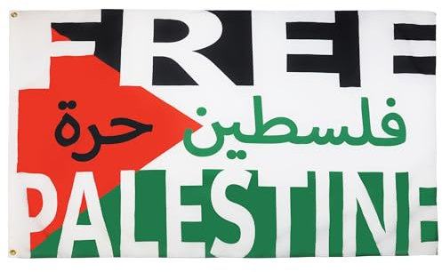 AZ FLAG - Bandiera Palestina in lingua araba libera - 3x5 Ft - 100D poliestere bandiera palestinese con due occhielli in metallo - Resistente allo sbiadimento - Colori vivaci - 3' x 5' piedi - 150x90