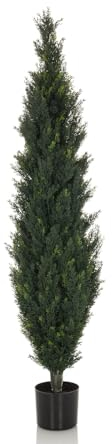hjh OFFICE Plante Artificielle Cèdre CEDRUS Plante décorative Artificielle 152 cm, Arbre Artificiel Facile d'entretien, intérieur et extérieur, Vert 871056