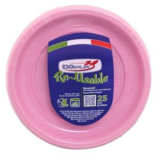TEKHOME Piatti Plastica frutta,25/50/75/100/125/150 Pezzi piatti plastica colorati lavabili e riutilizzabili Rotondi per Compleanno,Festa, Matrimonio,Fai da Te Fatti a Mano (ROSA, 100)
