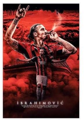 Hndeial Zlatan Ibrahimovic 1 Leinwand-Poster, Wandkunst, Dekordruck, Bild, Gemälde für Wohnzimmer, Schlafzimmer, Dekoration, ungerahmt, 30 x 45 cm