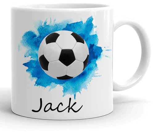 Boys Football Blue Plastic Mug, Toddler Unbreakable cup, birthday gift, boy, son, nephew, grandson