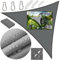 KANWOD Dreieckige Sonnensegel Wasserdicht 4 x 4 x 4 m, UV-Schutz, 180 g/m² Gewebe, inkl Befestigungsseile, Seilspannmarkise für Balkon, Terrasse, Patio und Garten (Grau, 4x4x4 m)