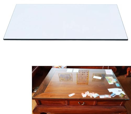 Hoiweqr Glasplatte Rechteckig/Eckig Transparent - Glasscheibe Aus Gehärtetem Glas 8mm Dick - Tisch Glasplatte Ersatzteil - Langlebiges Klarglas - Tischplatte Aus Sicherheitsglas Glas(60x50cm)