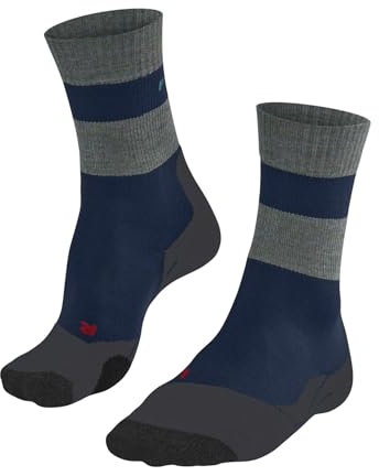 FALKE Herren Wandersocken TK2 Explore M So Wolle Funktionsmaterial antiblasen dick 1 Paar, Blau Blue Pond 6598 Stripe, 42-43