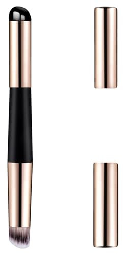 2 in 1 Lipstick Brush, Upgrade Double Headed Lip Brush for Lipstick, Silicone Lip Applicator with Cap, Reusable Lip Balm Applicator for Lip Balm, Lip Gloss, Lip Stick