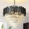 AOOCHOK Modern Kristall Kronleuchter SchwarzPendelleuchte, Rund Kristall Hängeleuchte, Häengelampe für Wohnzimmer, Esszimmer, Schlafzimmer, Ruheraum, Restaurant, E14 x 8, D60 cm