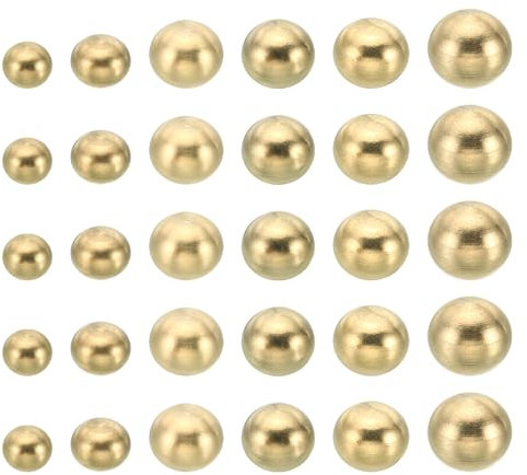 PATIKIL Thread Cap Nuts Knob, 30pcs Brass Ball Lamp Decoration Screw Caps Nut Cover for Furniture Lighting DIY Project M3x6 M3x10 M4x10 M4x7.5 M5x10 M6x12