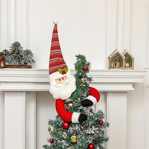 Christmas Tree Topper Snowman Santa Claus Hugger Tree Topper Ornament for Christmas Winter Holiday Home Decorations (Santa Claus, 96cm*60cm)