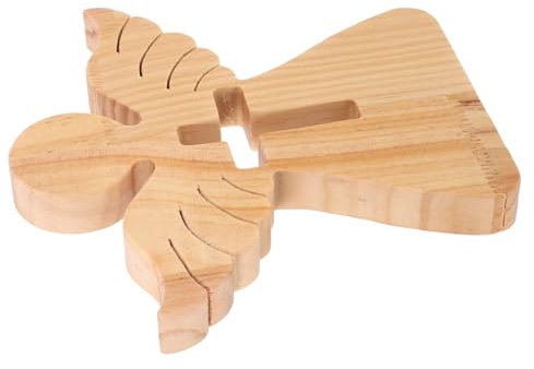 ABOOFAN Taufengel Figur Heimdekoration Gartendekoration Bezaubernde Engelsfigur Gartenskulptur Büro Ornament Engelsmodell Heimdekoration Engelsstatue Aus Holz Khaki