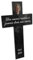 OCAP-FUNERAIRE.COM Croix Funéraire personnalisable en plexiglass avec photo ? motif marbre noir, 12x20 cm
