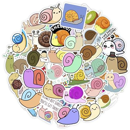 100 stück Schnecken-Aufkleber für Trinkflaschen und Laptops - Schneckenparty-Geschenke und Dekorationen, wasserdichte Vinyl-Aufkleber, niedliche Tier- und Natur-Sticker - Snail Stickers