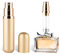 Lammcou Atomizador de perfume para viaje, botella de perfume recargable, mini tamaño portátil para llevar (Dorado, 5ml)
