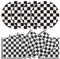 40Pcs Race Car Party Supplies Paper Plates and Napkins, Disposable Black And White Checkered Flag Plates Napkins for Race Car Birthday Party Decorations (Checkered)