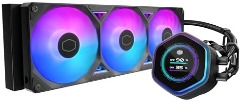 Cooler Master Atmos II 360 Pannello LCD Freeform 2.0 CPU Liquid Cooler, pompa a doppia camera, illuminazione aRGB personalizzabile, Qperation silenzioso, facile installazione, AMD Ryzen 9 AM5|4, Intel